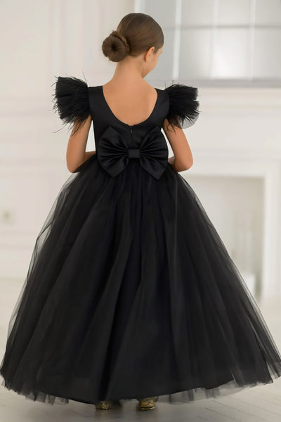 Valencia Noir Tulle Couture Gown – Girls Black Pageant & Special Occasion Dress