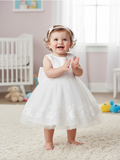 Baby Lace Party Dress – Everly Pearl White 6-24M