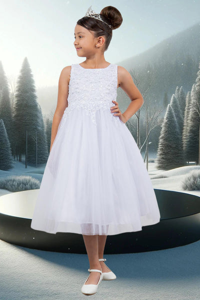 Juliette Belle Dress – Puff Sleeve Communion Gown