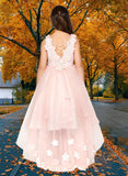 Harmony White Hi-Lo Flower Girl & Pageant Dress