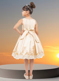Alina Gold Satin Party Dress for Girls – Special Occasion