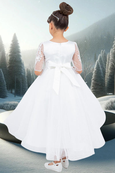 Celina Grace White Hi-Low Dress for Communion or Parties
