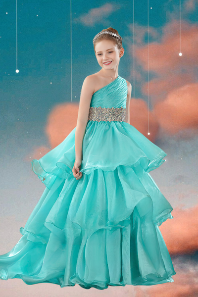 Turquoise Pageant Dress – Brydealo Couture Gown