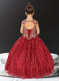Stunning Misha Sequin Lace Embroidered Pageant Gown for Girls