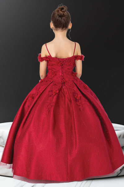 Camellia Ruby Bloom Gown – Burgundy Dress for Flower Girls & Parties