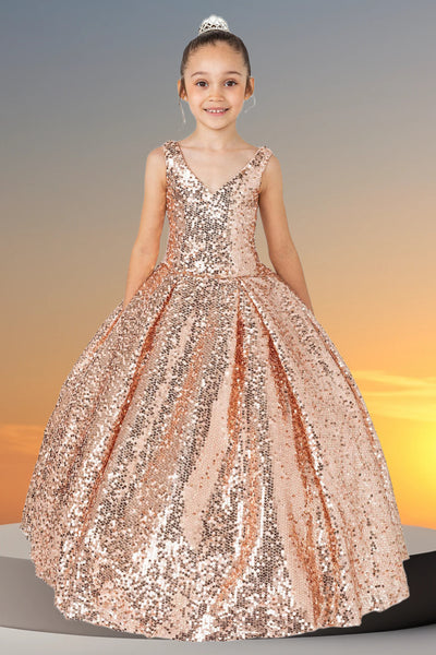 Girls Pageant Party Dress - Shane Sequin Gown | Blush Kids