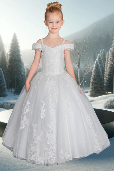 Anita Embroidered Off the Shoulder Pageant Dress - Girls Formal Wear