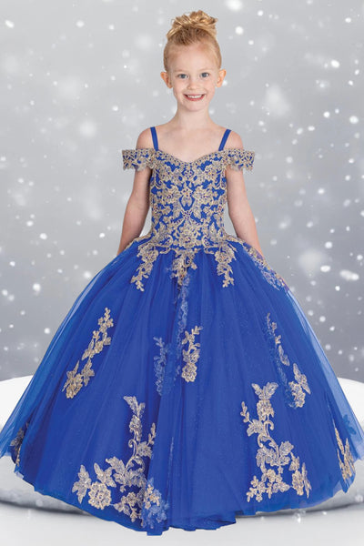 Anita Embroidered Off the Shoulder Pageant Dress - Girls Formal Wear