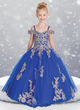 Anita Embroidered Off the Shoulder Pageant Dress - Girls Formal Wear