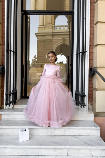 Julietta Blush Couture Gown – Pink Tulle Girls Special Occasion Dress