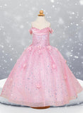 Rosalina Petal Sparkle Gown – Pink Dress for Pageants & Parties