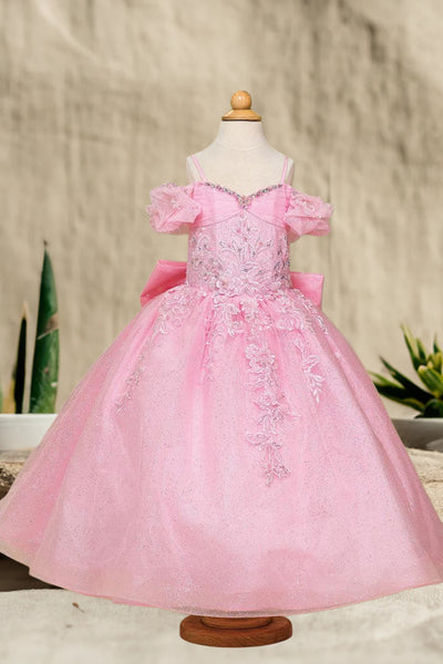 Rosalyn Blush Sparkle Gown – Girls' Birthday Dress