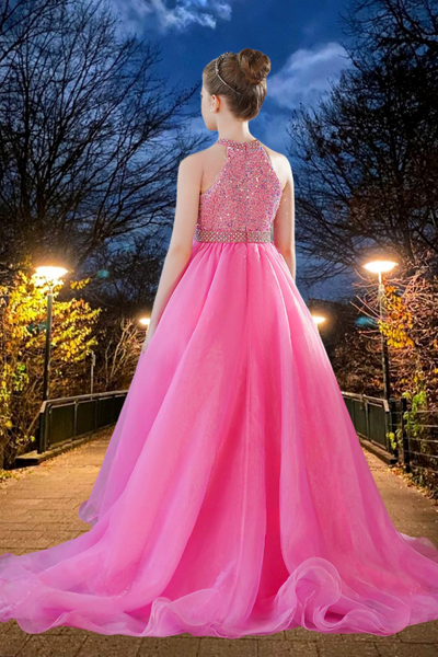Hot Pink Brydealo Couture Girls Pageant Dress