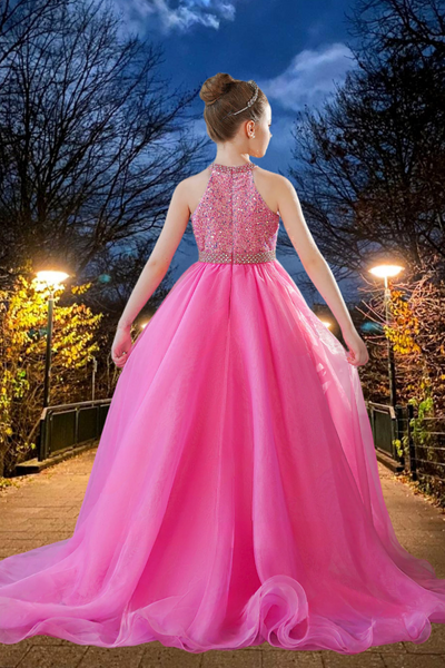 Hot Pink Brydealo Couture Girls Pageant Dress