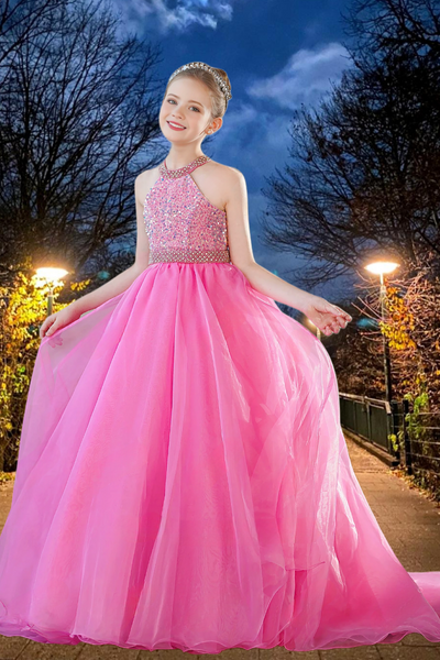 Hot Pink Brydealo Couture Girls Pageant Dress