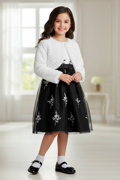 Girls Ivory Whisper Faux Fur Bolero Jacket