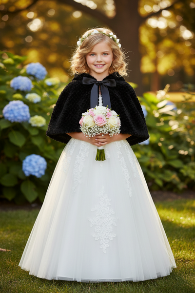 Girls Noelle Luxe Faux Fur Hooded Cape