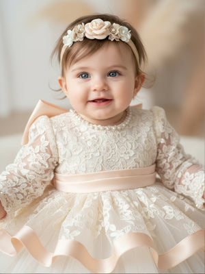 Baby Floral Headband Christening Baptism Accessory