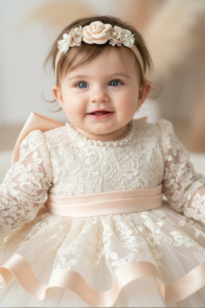 Baby Floral Headband Christening Baptism Accessory