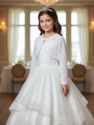 Girls Celestique Sequin Velvet Bolero Jacket