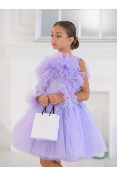 Paislee Couture Dress - Handmade Luxury with Tulle & Feathers