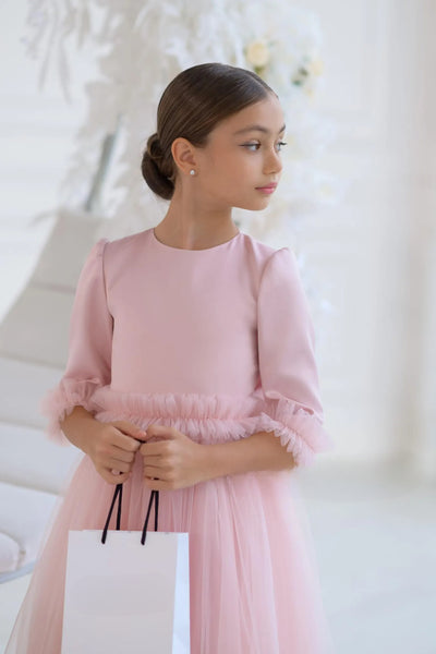 Julietta Blush Couture Gown – Pink Tulle Girls Special Occasion Dress