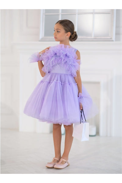 Paislee Couture Dress - Handmade Luxury with Tulle & Feathers
