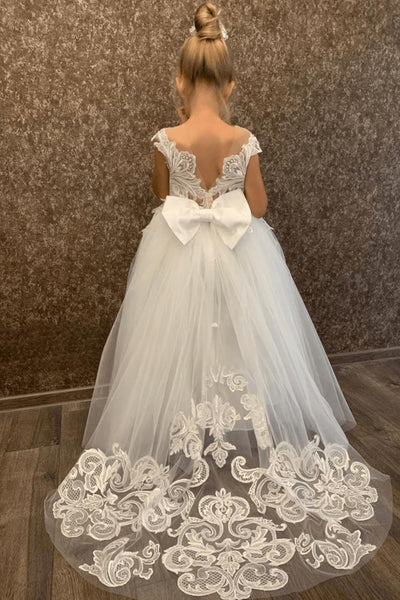 Ivory Lace Couture Girls Pageant and Communion Dress