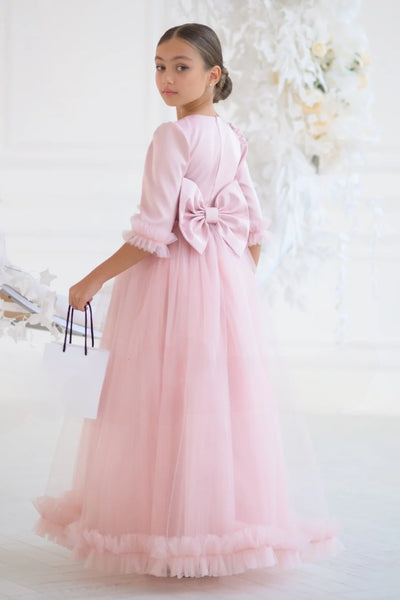 Julietta Blush Couture Gown – Pink Tulle Girls Special Occasion Dress