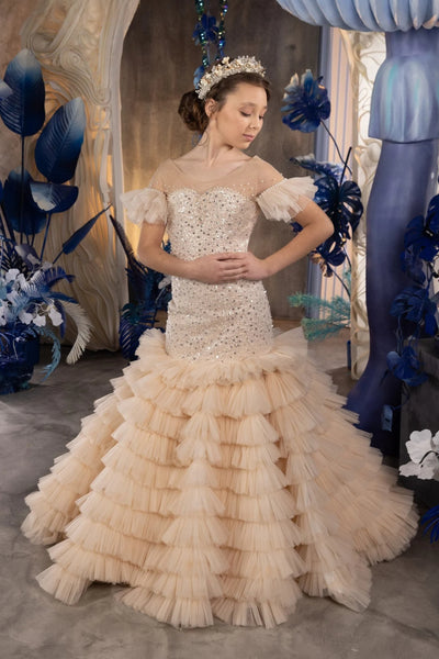 Savanna Couture Gown - Custom Elegant Red Carpet Dress for Girls