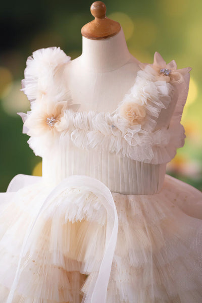 Elowen Ivory Haute Couture Ruffle Girls Pageant Dress – Brydealo Couture