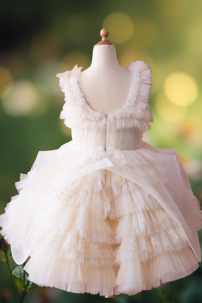 Elowen Ivory Haute Couture Ruffle Girls Pageant Dress – Brydealo Couture