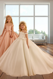Blush Peach Ivory Ball Gown | Pentelei Couture Giavanna