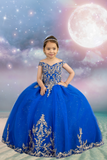 Alessia Girls Navy Pageant Dress – Blush Kids