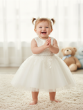 Baby Lace Party Dress with Bow – White or Ivory