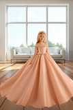 Blush Peach Ivory Ball Gown | Pentelei Couture Giavanna