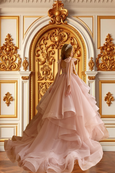 Blush Pink Pageant Flower Girl Dress | Pentelei Couture Gown