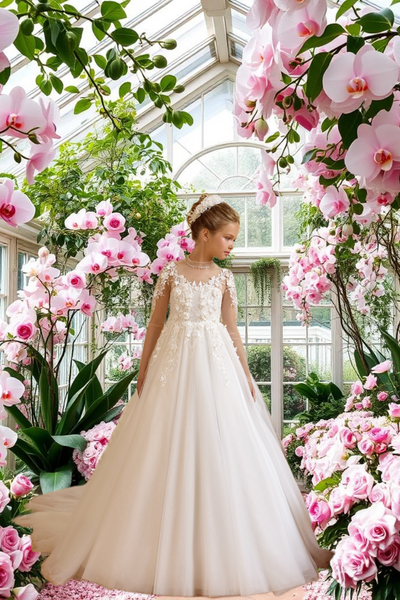 Elegant White Communion Dress | Pentelei Couture