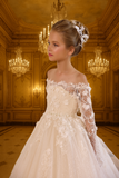 Luxury Off-Shoulder Communion Dress | Pentelei Couture