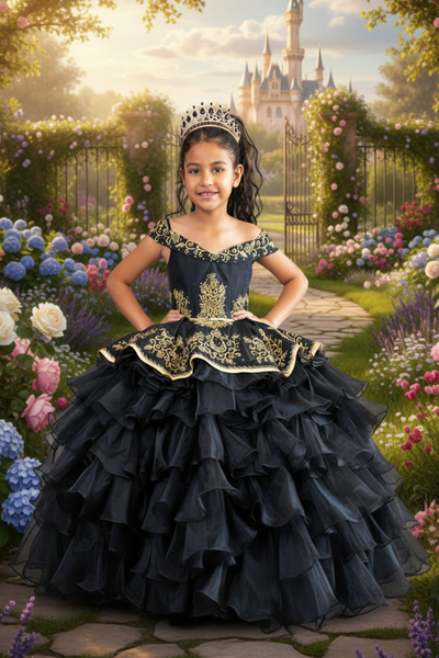 Annalisa Girls Off the Shoulder Floor Length Pageant Dress