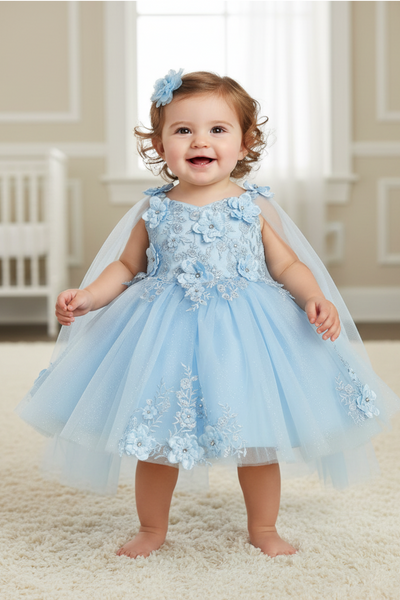 Rosalee Baby Girls 3D Floral Party Pageant Dress | Blush Kids