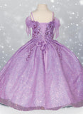 Marcella Lilac Glitter Pageant Dress for Girls