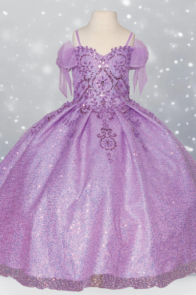 Marcella Lilac Glitter Pageant Dress for Girls