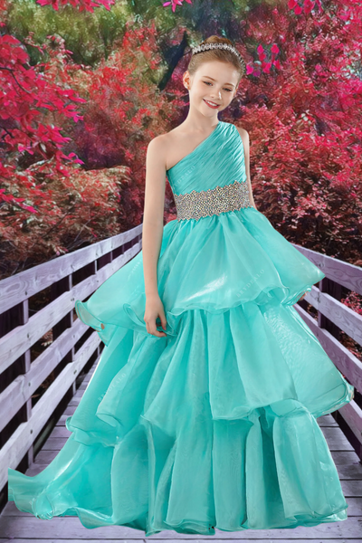 Turquoise Pageant Dress – Brydealo Couture Gown