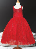 Maribelle Sparkle Ball Gown – Gold, Red & Rose Gold Party Dress