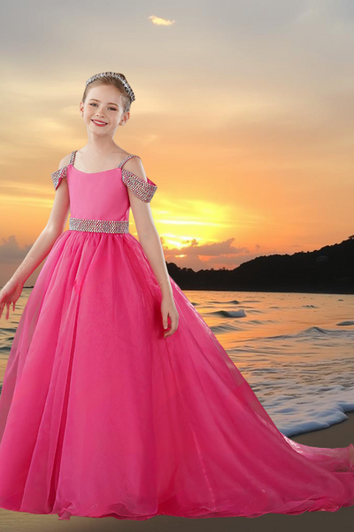 Brydealo Couture Hot Pink Pageant Gown – Girls Special Occasion