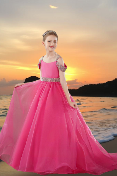 Brydealo Couture Hot Pink Pageant Gown – Girls Special Occasion