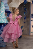 Seraphina Blossom Gown | Couture Pink Hi-Lo Girls Dress