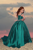 Girls Pageant Dress in Ivory, Emerald & Pink – 2Cute Aurora Party Gown