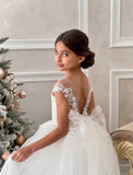 Cameron Wedding Tulle and Lace Flower Girl Dress